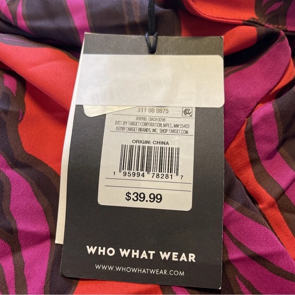 XXL - Womens Long Sleeve A-Line Dress - Who What Wear - Red Floral - Picture 5 of 5